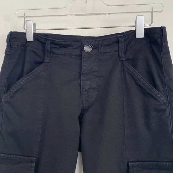 J Brand Cargo Ankle Zipper Black Jeans Premium Stretch Cotton/Lycra Size 28 EUC - Picture 4 of 9